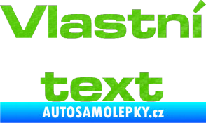 Samolepka Vlastní text - Microgramma 3D karbon zelený kawasaki