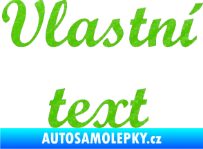 Samolepka Vlastní text - Script MT 3D karbon zelený kawasaki