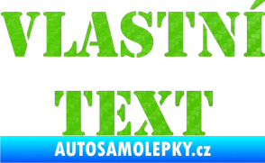 Samolepka Vlastní text - Stencil 3D karbon zelený kawasaki