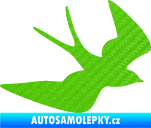 Samolepka Vlaštovka 001 pravá 3D karbon zelený kawasaki