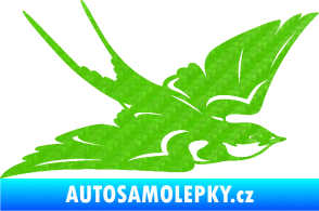 Samolepka Vlaštovka 002 pravá 3D karbon zelený kawasaki