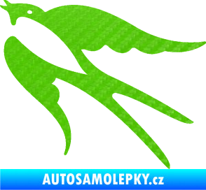 Samolepka Vlaštovka 003 levá 3D karbon zelený kawasaki