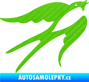 Samolepka Vlaštovka 003 pravá 3D karbon zelený kawasaki
