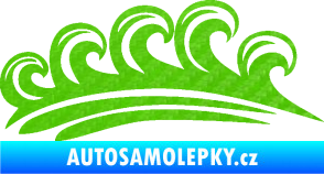 Samolepka Vlny 001 pravá moře 3D karbon zelený kawasaki