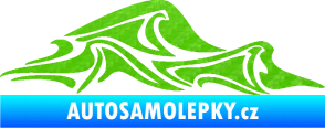 Samolepka Vlny 002 pravá moře 3D karbon zelený kawasaki