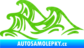 Samolepka Vlny 005 levá moře 3D karbon zelený kawasaki