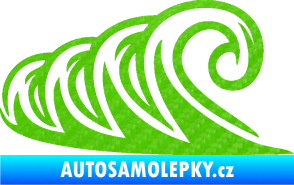 Samolepka Vlny 006 levá moře 3D karbon zelený kawasaki
