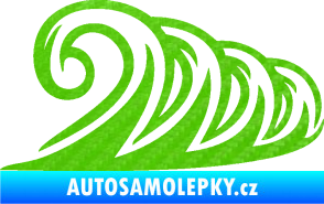 Samolepka Vlny 006 pravá moře 3D karbon zelený kawasaki