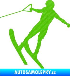 Samolepka Vodní lyže 001 levá 3D karbon zelený kawasaki