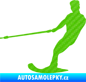 Samolepka Vodní lyže 003 levá 3D karbon zelený kawasaki