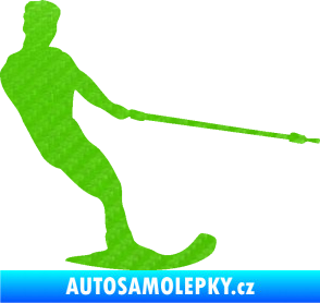 Samolepka Vodní lyže 003 pravá 3D karbon zelený kawasaki