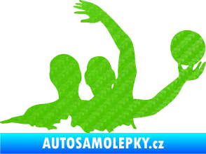 Samolepka Vodní pólo 001 pravá 3D karbon zelený kawasaki