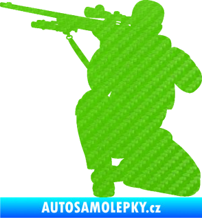 Samolepka Voják 010 levá sniper 3D karbon zelený kawasaki