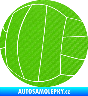 Samolepka Volejbalový míč 003 3D karbon zelený kawasaki