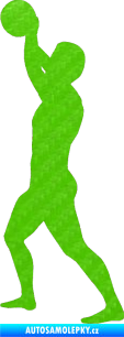 Samolepka Voleybal 015 levá 3D karbon zelený kawasaki