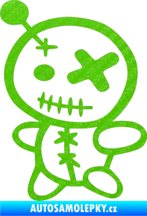 Samolepka Voodoo panenka 001 levá 3D karbon zelený kawasaki
