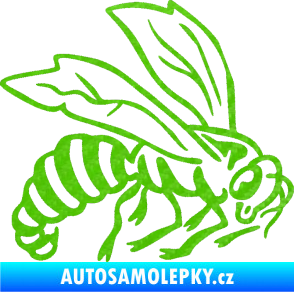 Samolepka Vosa 003 pravá 3D karbon zelený kawasaki