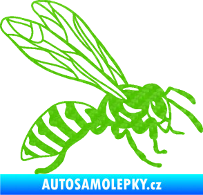 Samolepka Vosa 006 pravá 3D karbon zelený kawasaki