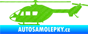 Samolepka Vrtulník 001 levá helikoptéra 3D karbon zelený kawasaki