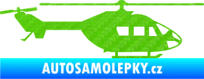 Samolepka Vrtulník 001 pravá helikoptéra 3D karbon zelený kawasaki