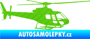 Samolepka Vrtulník 002 pravá helikoptéra 3D karbon zelený kawasaki