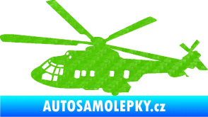 Samolepka Vrtulník 003 levá helikoptéra 3D karbon zelený kawasaki
