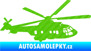 Samolepka Vrtulník 003 pravá helikoptéra 3D karbon zelený kawasaki