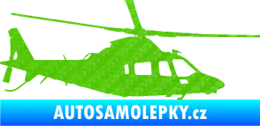 Samolepka Vrtulník 004 pravá helikoptéra 3D karbon zelený kawasaki