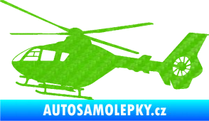 Samolepka Vrtulník 006 levá helikoptéra 3D karbon zelený kawasaki