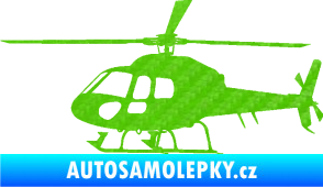 Samolepka Vrtulník 007 levá helikoptéra 3D karbon zelený kawasaki