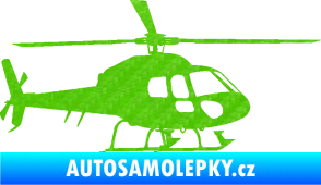Samolepka Vrtulník 007 pravá helikoptéra 3D karbon zelený kawasaki
