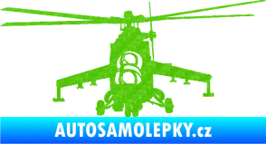 Samolepka Vrtulník 009 levá helikoptéra 3D karbon zelený kawasaki