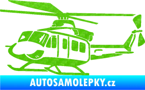Samolepka Vrtulník 010 levá helikoptéra 3D karbon zelený kawasaki