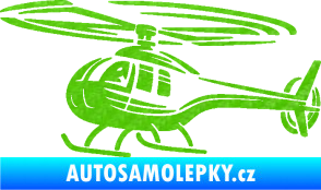 Samolepka Vrtulník 012 levá helikoptéra 3D karbon zelený kawasaki
