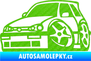 Samolepka VW Golf 3 karikatura levá 3D karbon zelený kawasaki