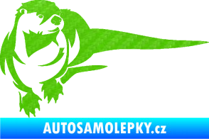 Samolepka Vydra 001 pravá 3D karbon zelený kawasaki