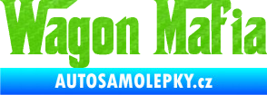 Samolepka Wagon Mafia 001 nápis 3D karbon zelený kawasaki