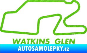 Samolepka Okruh Watkins Glen International 3D karbon zelený kawasaki