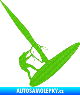 Samolepka Windsurfing 002 pravá 3D karbon zelený kawasaki
