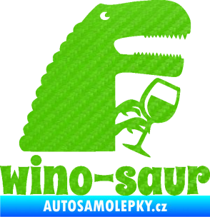 Samolepka Wino - saur 001 pravá vínečko 3D karbon zelený kawasaki