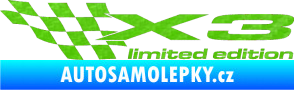 Samolepka X3 limited edition levá 3D karbon zelený kawasaki