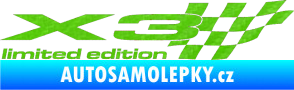Samolepka X3 limited edition pravá 3D karbon zelený kawasaki