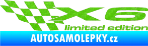 Samolepka X6 limited edition levá 3D karbon zelený kawasaki
