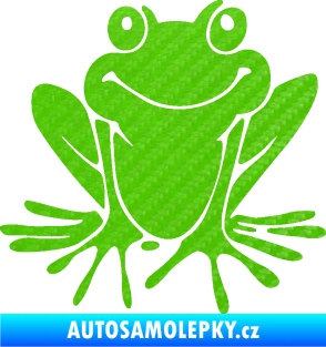 Samolepka Žába 008 pravá 3D karbon zelený kawasaki