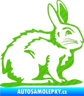 Samolepka Zajíček 001 pravá 3D karbon zelený kawasaki