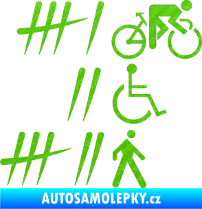 Samolepka Zářezy 001 pravá 3D karbon zelený kawasaki