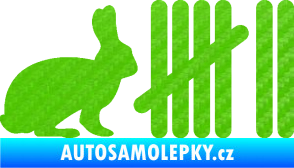 Samolepka Zářezy 003 zajíc 3D karbon zelený kawasaki