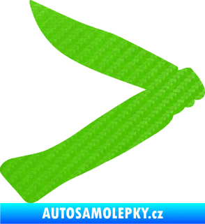 Samolepka Zavírací nůž 001 levá 3D karbon zelený kawasaki