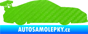 Samolepka Závodní auto 001 pravá 3D karbon zelený kawasaki