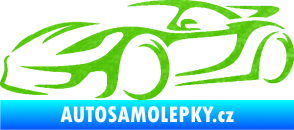 Samolepka Závodní auto 002 levá 3D karbon zelený kawasaki